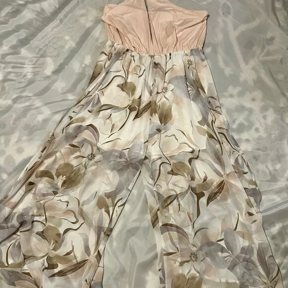 White Birch Light Pink Floral Halter Jumpsuit| XL Resortwear Boho Chic Vacation - Picture 3 of 5